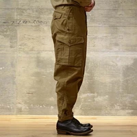 multi pocket overalls spring and autumn cotton twill trousers mid waist casual men and women the same solid color trousers