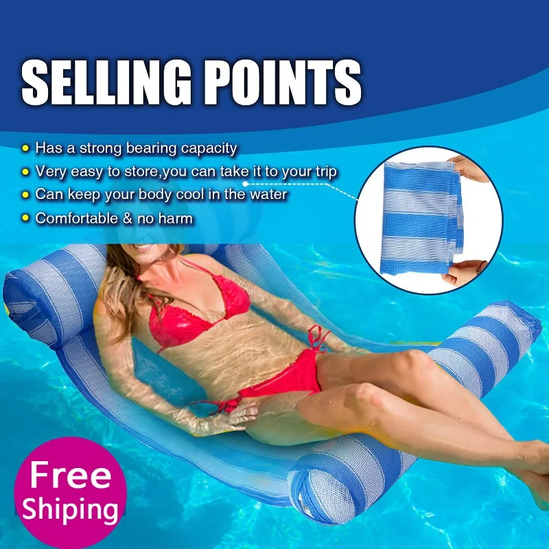 

Outdoor Water Sports Hammock Floating Bed PVC Water Recreation Swimming Mat Foldable Floating Chair Pool Inflatable Sofa