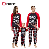 patpat mosaic family matching reindeer merry christmas pajamas setflame resistant