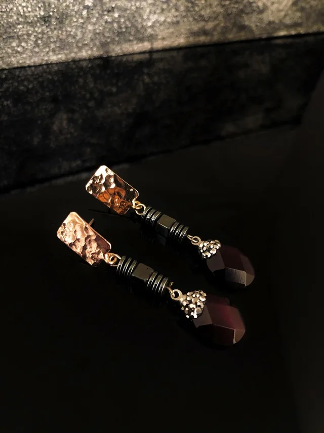 

Dr Stone Natural Stone Women 'S Cat 'S Eye Stone Rose Gold Plated Earrings RYL 439800201