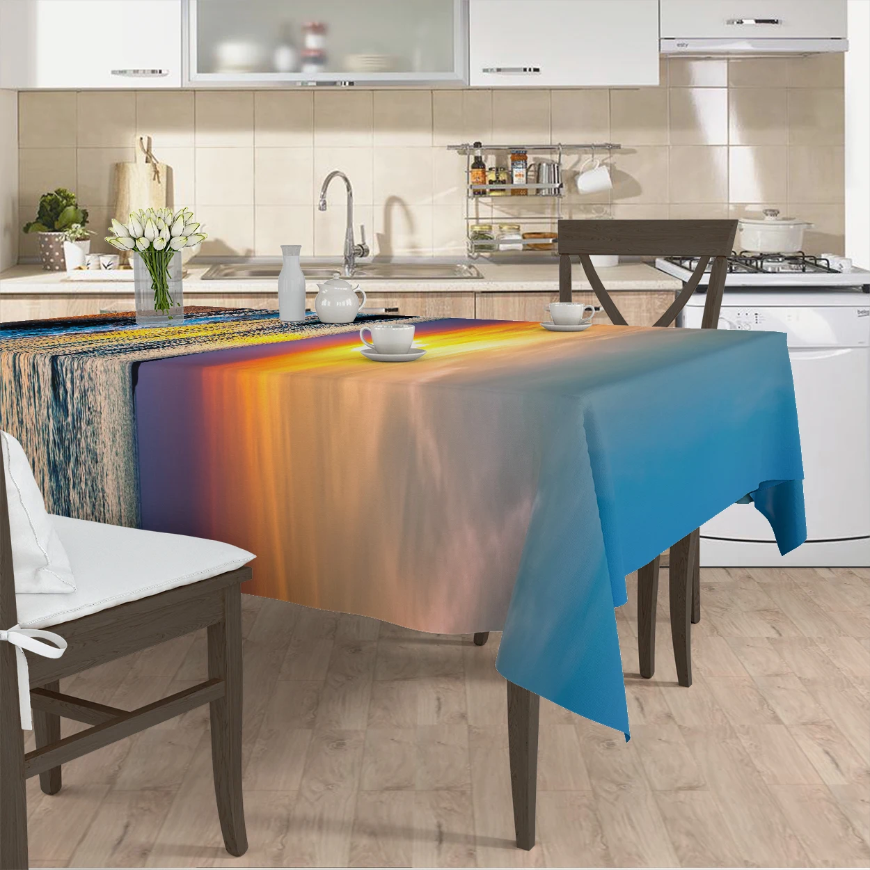 

Скатерть для гостиной и кухни, чехол с изображением неба, облака, морского моря, микро тканевый чехол с рисунком бегуна, бесплатная доставка