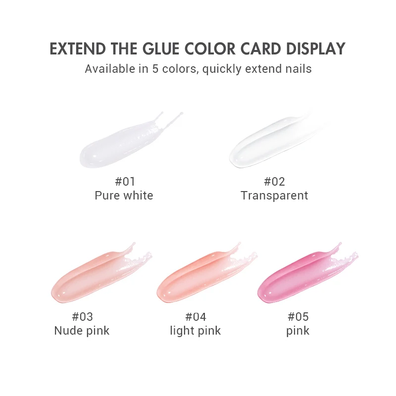 

5 Colors Extension Nail Gel 15ml UV Gel Polish All For Manicure Builder Gel Semi Permanent Soak Off Nail Art