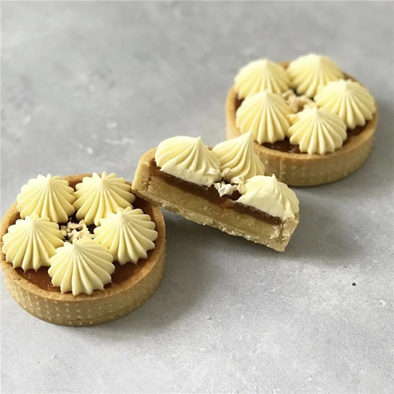 

Stainless Steel Tart Ring Cake Molds Mousse Circle Cutter Pie Heat-Resistant Perforated DIY Decor Kitchen Baking
