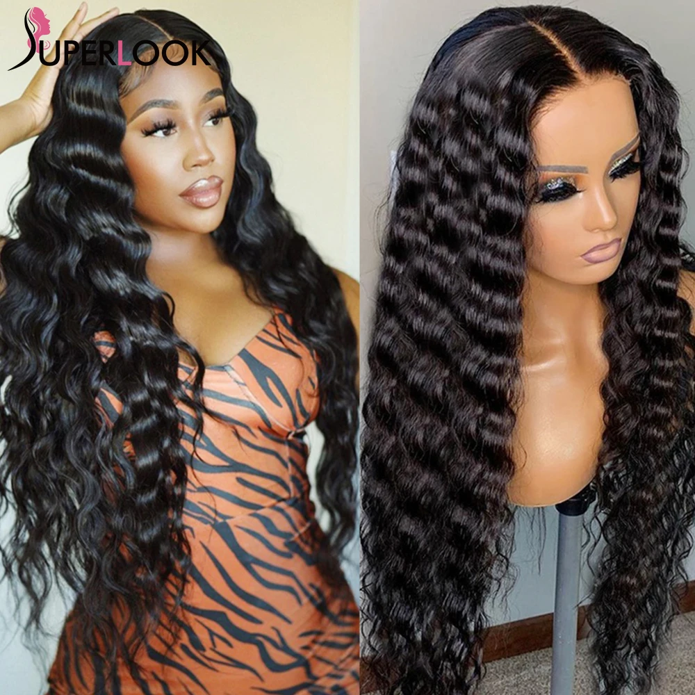 

Indian Deep Wave 13*4 Lace Front Human Hair Wigs For Women Loose Deep T Part Lace Wig Pre Plucked Brazilian Remy Hair On Sale