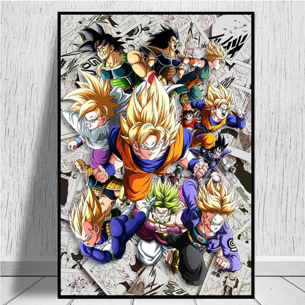 

Anime Dragon Ball Z Canvas Painting Super Saiyan Goku Posters Wall Art Print HD Pictures for Living Room Home Decoration Cuadros