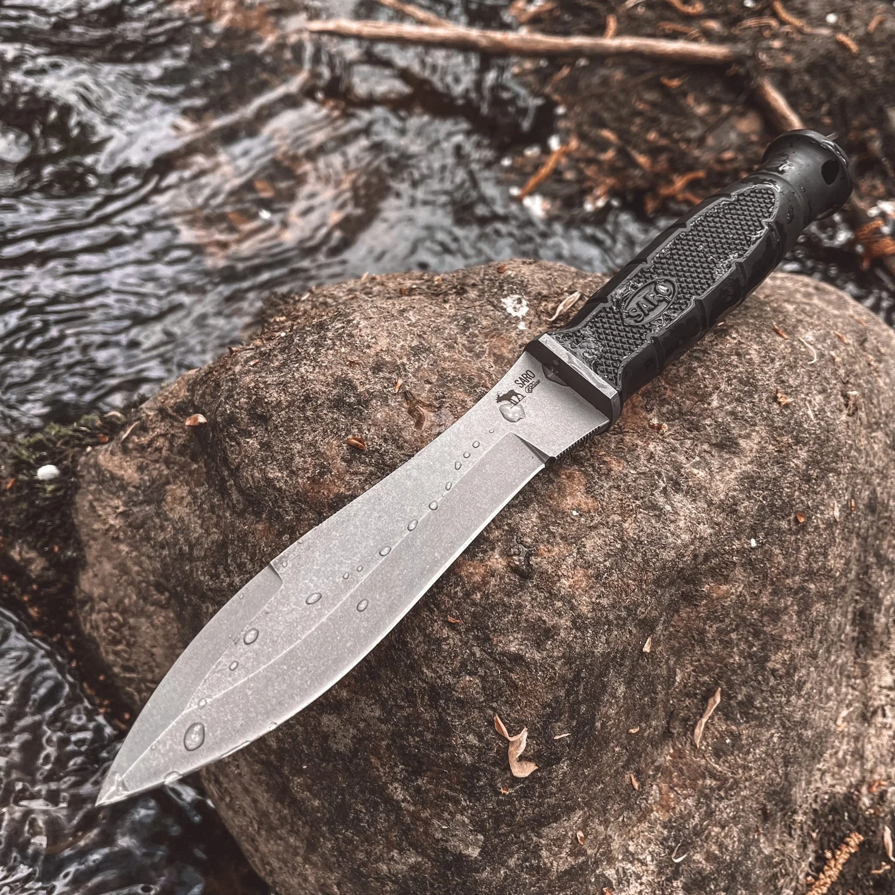 Нож тактический Нерпа AUS-6 StoneWash Резина SARO