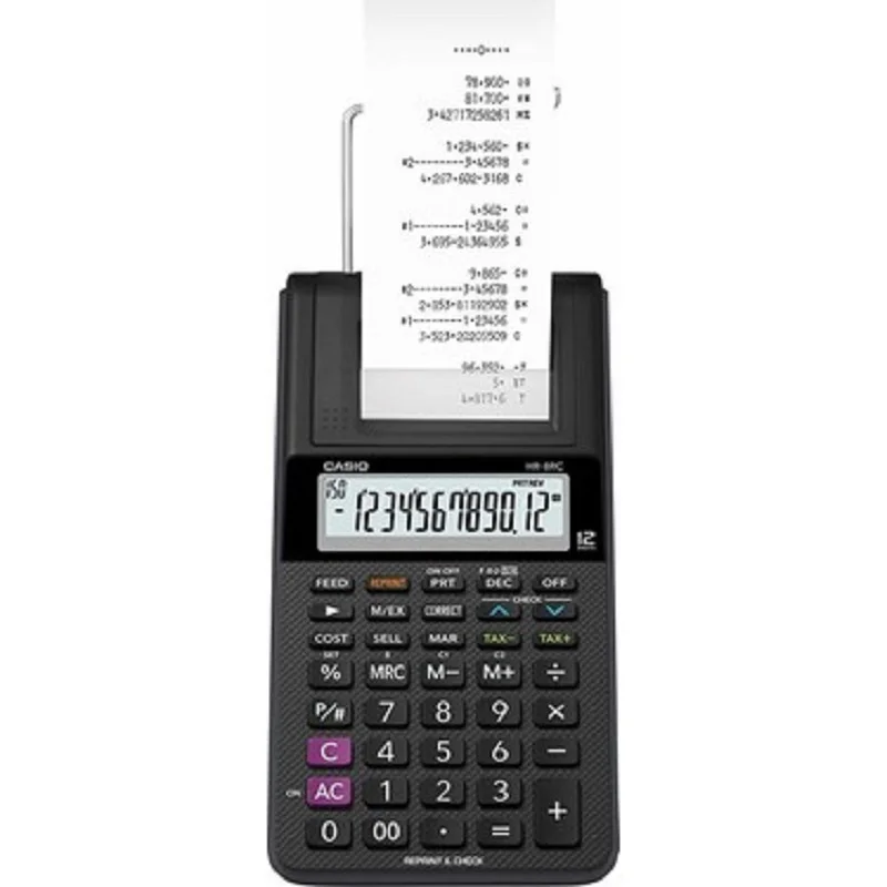 

Портативный калькулятор в полоску Casio, калькулятор для офиса и бизнеса, 12 цифр, переключение клавиш, базовый расчет