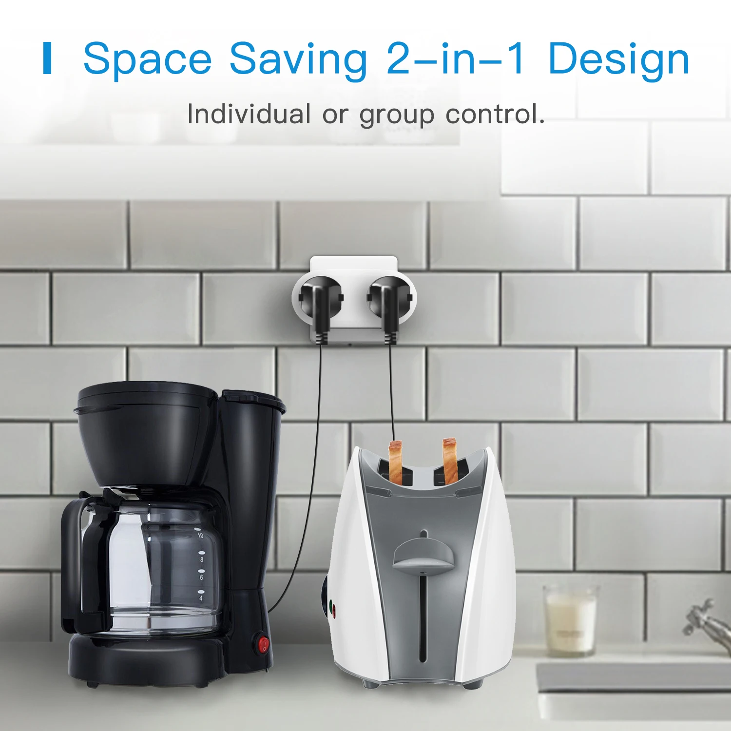 HomeKit 2 in 1 Smart Plug Wifi Dual Outlets EU Socket Remote Voice Control Pack Support Alexa Google Assistant SmartTings |