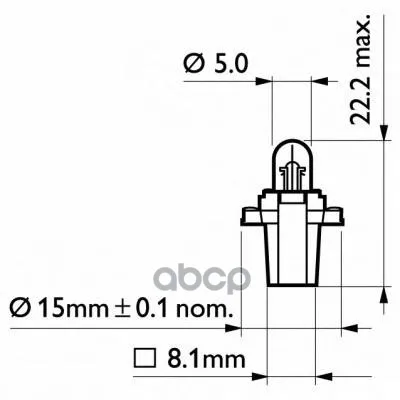 Лампа Накаливания Standard Blue 1 Шт. Bax 12v 2w B8.3s/1.5 Philips арт. 12602CP|Лампы для автомобильных
