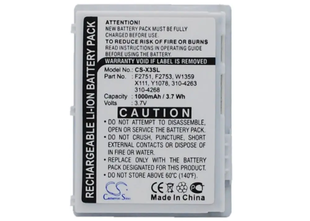 

Cameron Sino 1000mAh Battery For DELL Axim X3,Axim X30,Axim X3i,X1111