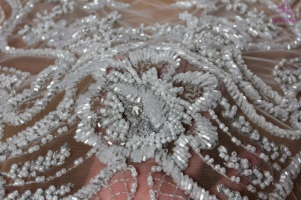 La Belleza, новинка, свадебное платье, кружевная ткань, дизайн, кружево, Серебряное золото, расшитое бисером, кружевная ткань, Кристальное кружево, 1 ярд
