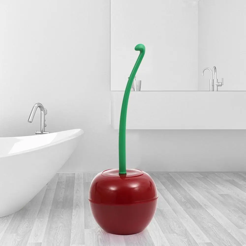 

Creative Lovely Cherry Shape Lavatory Brush Toilet Set Clean Soft Fibers Require Gentle Borstel Holder