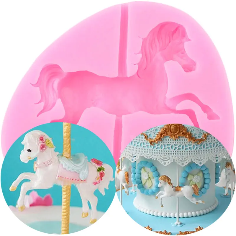 

Carousel Silicone Mold Chocolate Fondant Molds Sugarcraft Cake Decorating Tools Chocolate Gumpaste Moulds Candy Clay Mould
