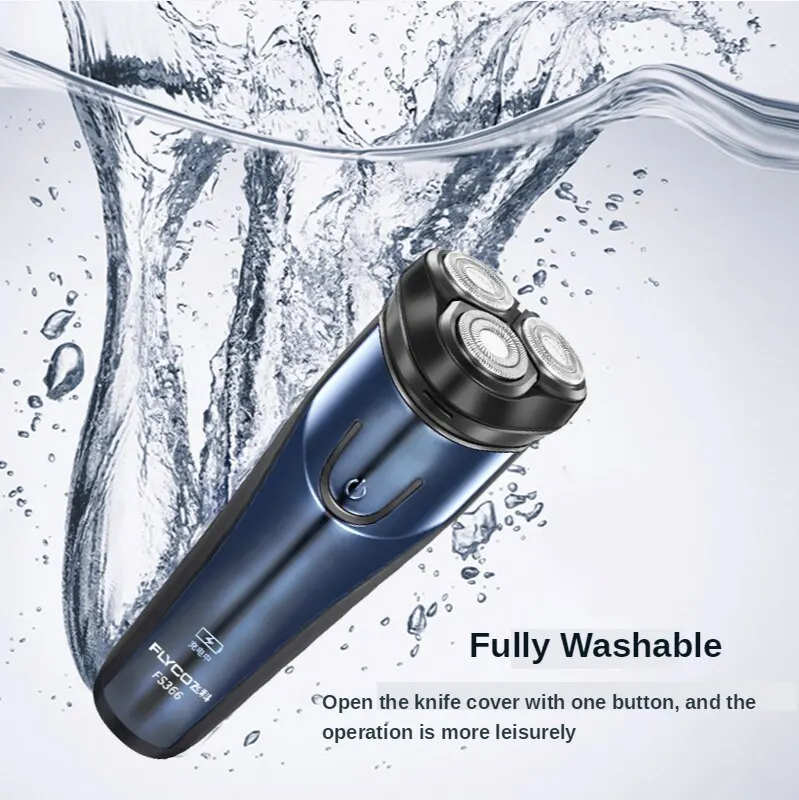 FLYCO Electric Shaver Men's Razor Smart USB Rechargeable Beard Knife Washable Floating 3 Blades Cut Hair Machine Trimmer | Бытовая