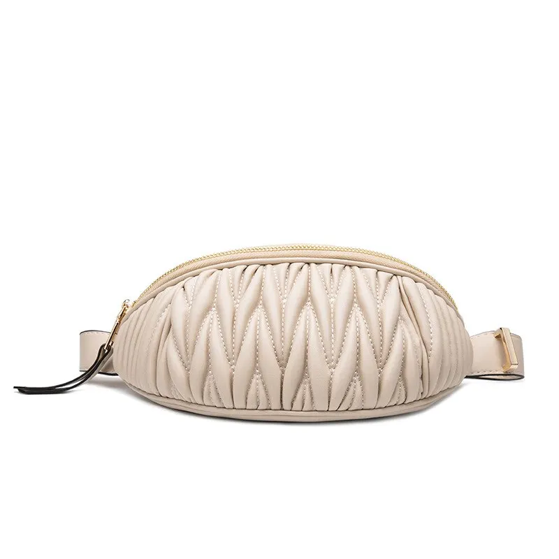 Лидер продаж дизайнерская бежевая сумка на пояс для девушек женская