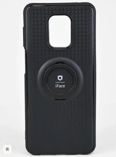 Силиконовый чехол черный для xiaomi redmi note 9 с кольцом-подставкой и металлической