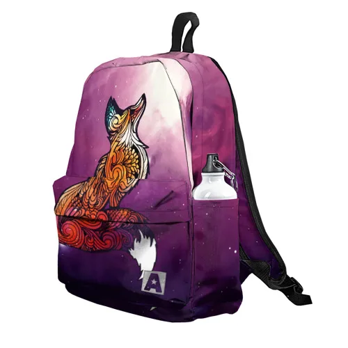 Рюкзак 3D с принтом Лиса для мальчиков и девочек работы в школе путешествий