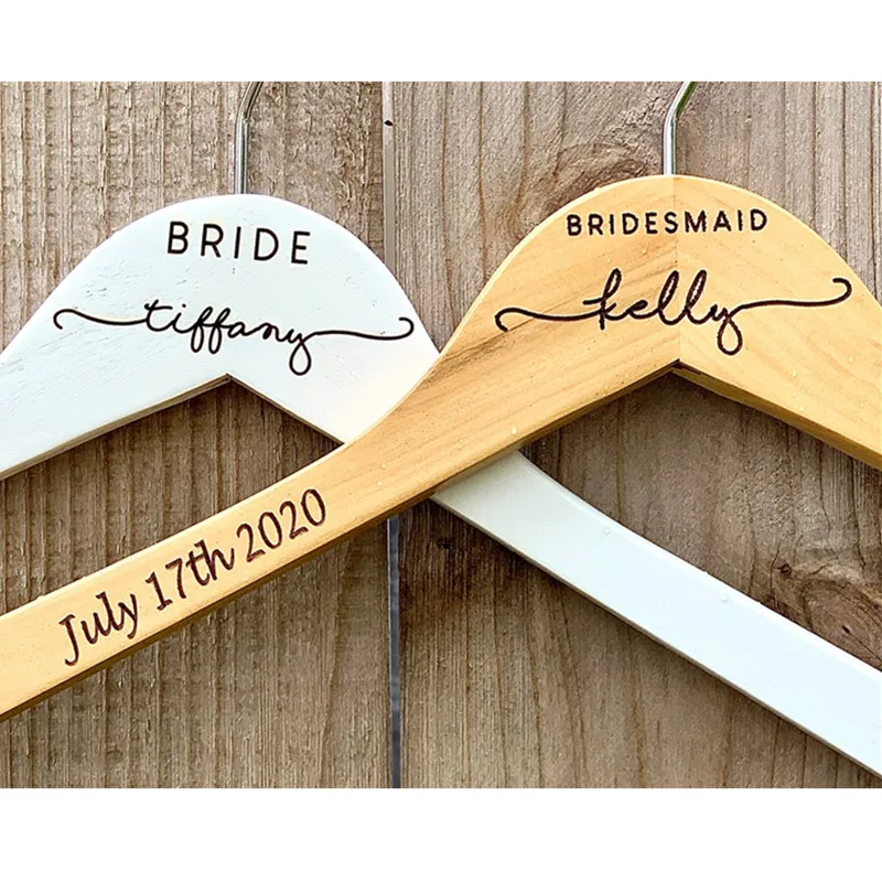 Лазерная резка Свадебная Вешалка деревянные вешалки для свадебных платьев на