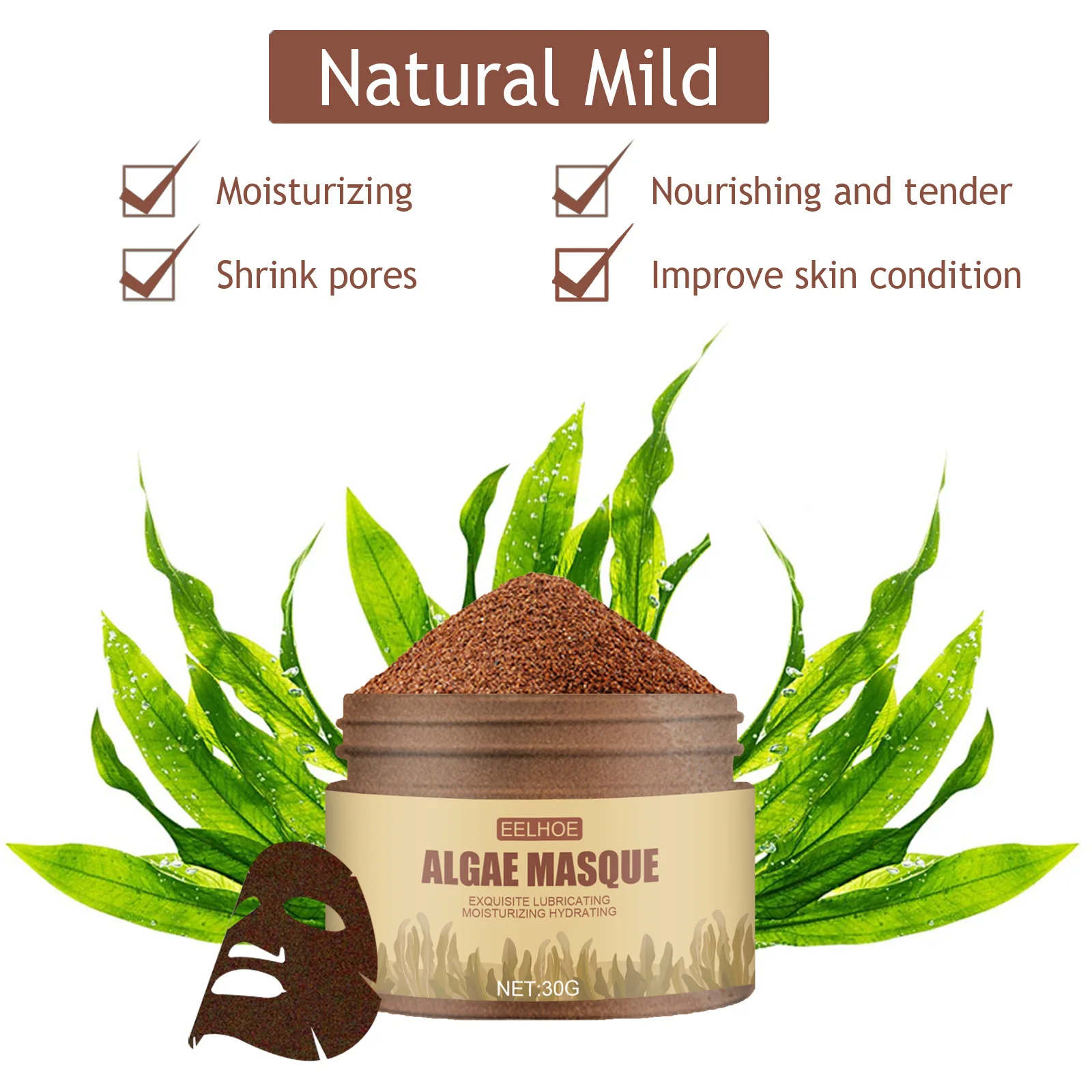 

Natural Seaweed Facial Mask Collagen Powder Granules Mask Anti Aging Wrinkle Whitening Moisturizer for Skin Care Drop Free TSLM1