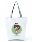 Сумка женская с мультяшным принтом, летняя уличная пляжная сумочка для путешествий, повседневный шоппер с узором под заказ