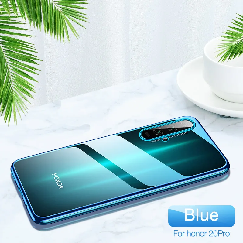 Blue CAFELE новейший чехол для huawei honor 20 pro Мягкий ТПУ ультра тонкий смешанный силиконовый прозрачный блестящий чехол для honor 20 - Цвет: Blue