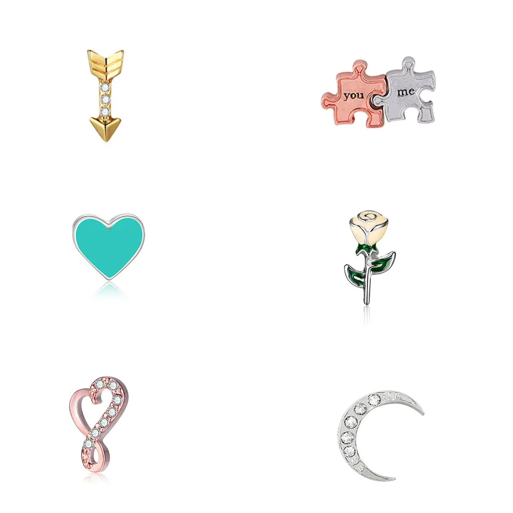 Подарок на день Святого Валентина, Плавающий Шарм для стеклянных искусственных ожерелий и браслетов часов