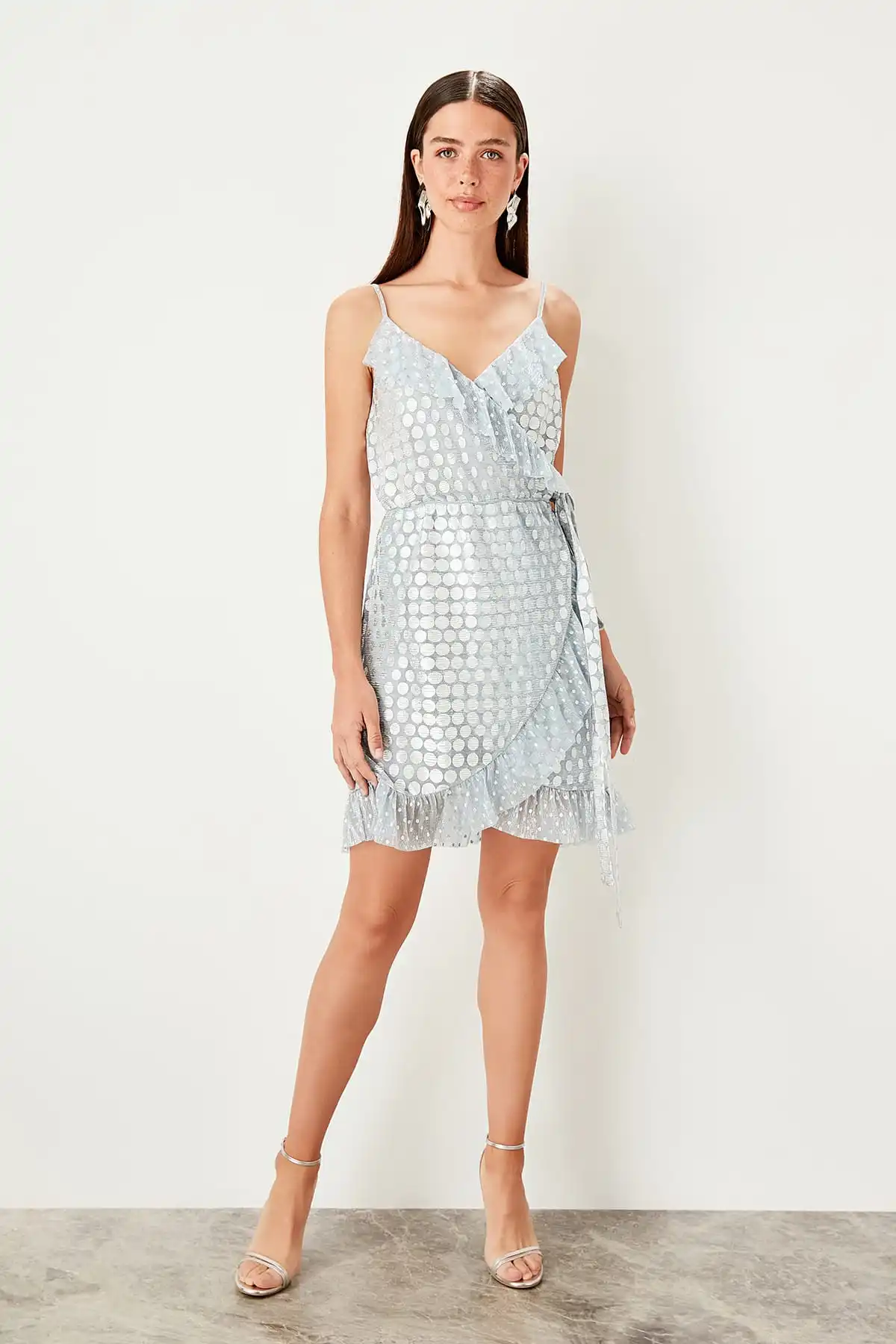 Платье в горошек Trendyol Ice/TPRSS19EL0027|Женские платья| |
