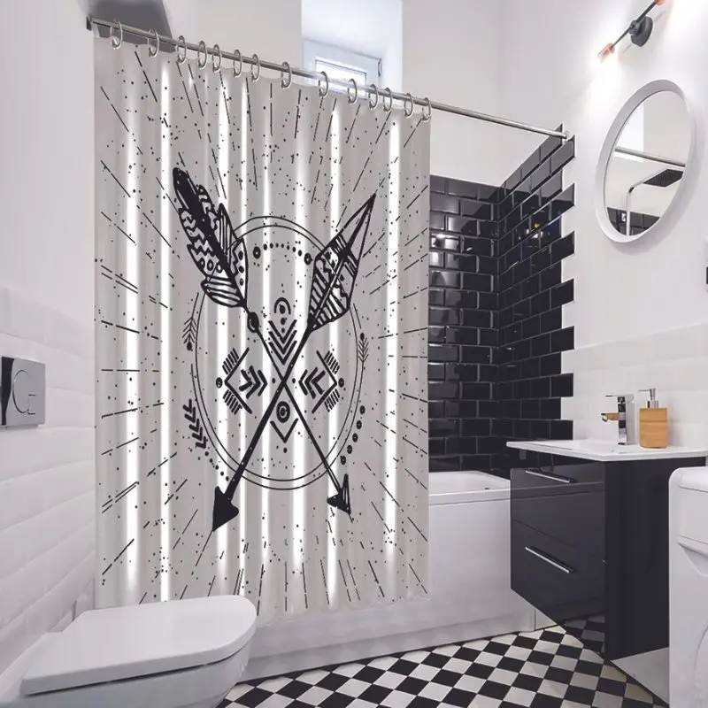 Занавески для душа стрелы солнечные лучи хипстерское искусство древний