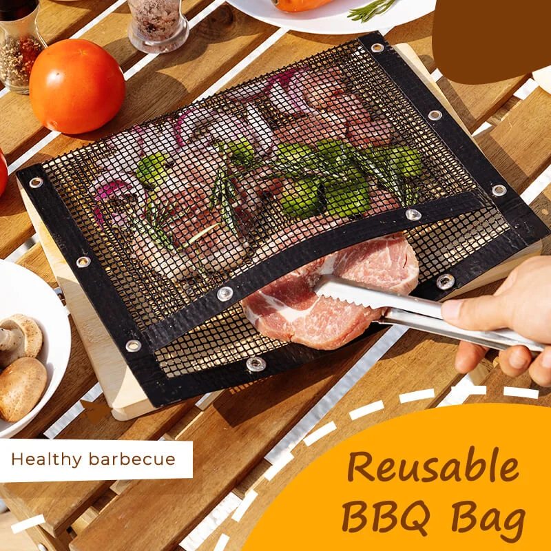 

BBQ Grill Mesh Bag Reusable BBQ Bag Non-Stick Mesh Grill Mat Picnic Camping Kitchen Baking Grilling Pad Pouch bbq Accessories