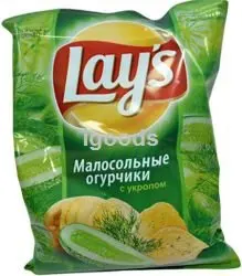 Чипсы малосольные огурчики с укропом ТМ Lay's (Лэйс) | Продукты ...