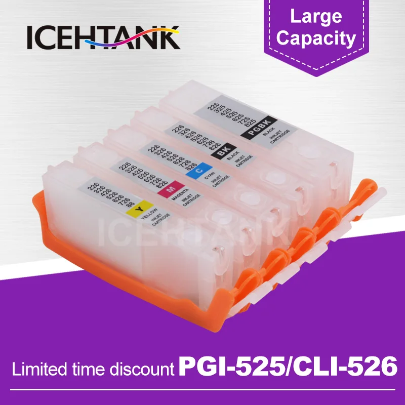 Чернильный картридж ICEHTANK для принтера Canon PGI 525 CLI 526 PIXMA IP4850 IP4950 IX6550 MG5150 MG5250