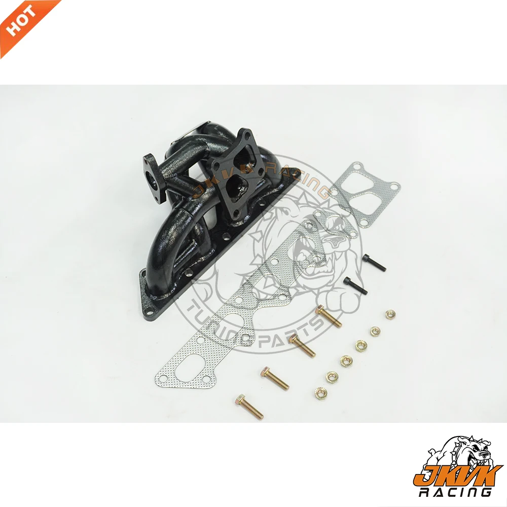 

JKVK RACING 3mm Mild steel Black Coated For Mitsu bishi Lan cer EVO 4-8 4G63 Cast Iron Manifold