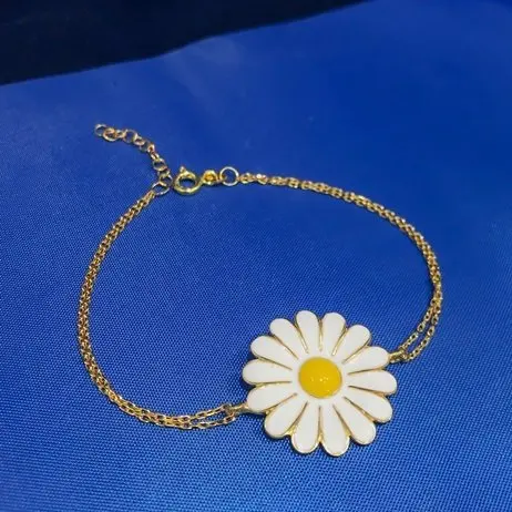 Золотая Модель нового серебряного браслета Маргаритки|Гибкие и жесткие