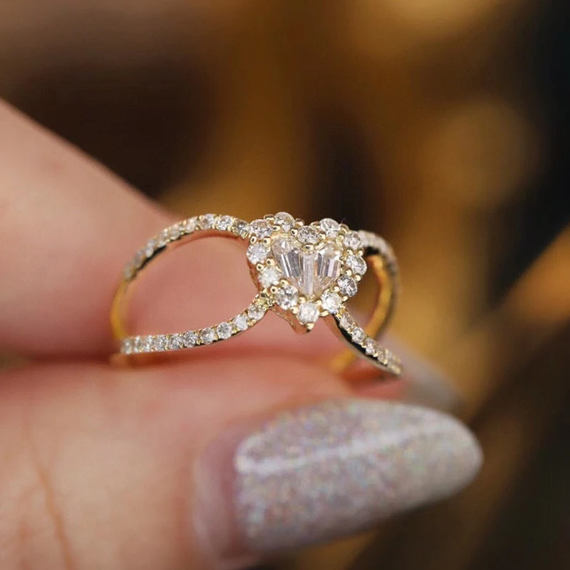 Aazuo 18K ТВЕРДОЕ розовое золото реальные бриллианты модная милая в форме сердца