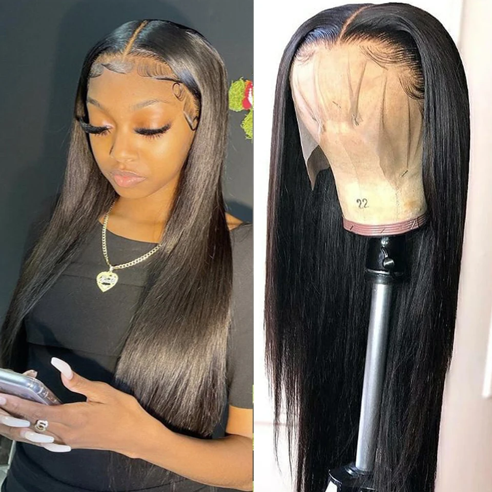 13X4 Straight Frontal Wig HD Transparent 13X6 Lace Front Human Hair Wig 4X4 5x5 6X6 Lace Closure Wig 180 Density 30 32 Inch Wigs