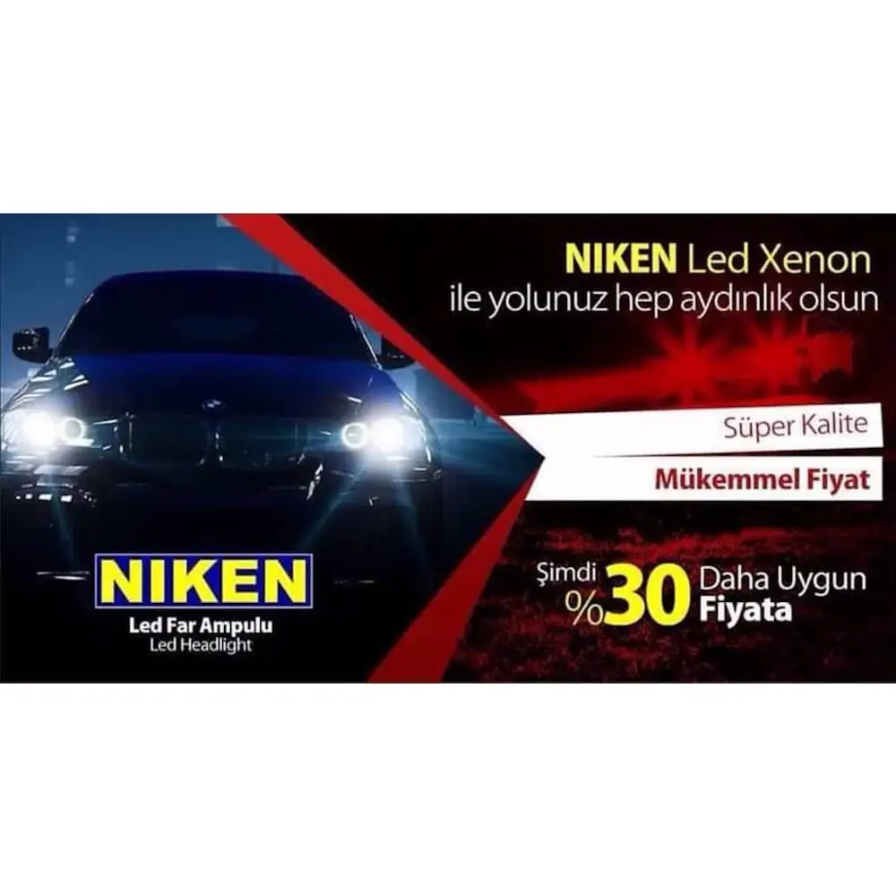 NIKEN светодиодный фар автомобиля из турции супер яркий COB 8000LM 6500K 9005 9006 H3 H1 H8 H7 H4 H11 H9