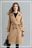 obrix new fashion female trendy trench comfy casual style v neck shortened sleeve double breasted outerwear for women