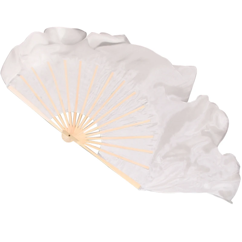 Однотонный белый танцевальный веер двусторонняя модель Китай Fengliang Zhu