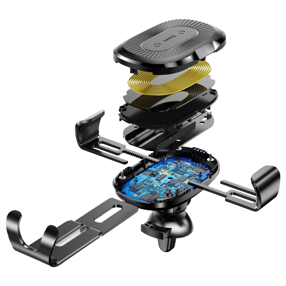 Автомобильный держатель для телефона на присоске с беспроводной быстрой