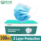 Маска POWECOM одноразовая Пылезащитная 3-слойная из нетканого материала, 100200300 шт.