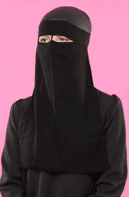 

Tek Layer Niqab, Saudi Style, Muslim Women Face Cloth Scarf Shawl Top Made In Turkey
