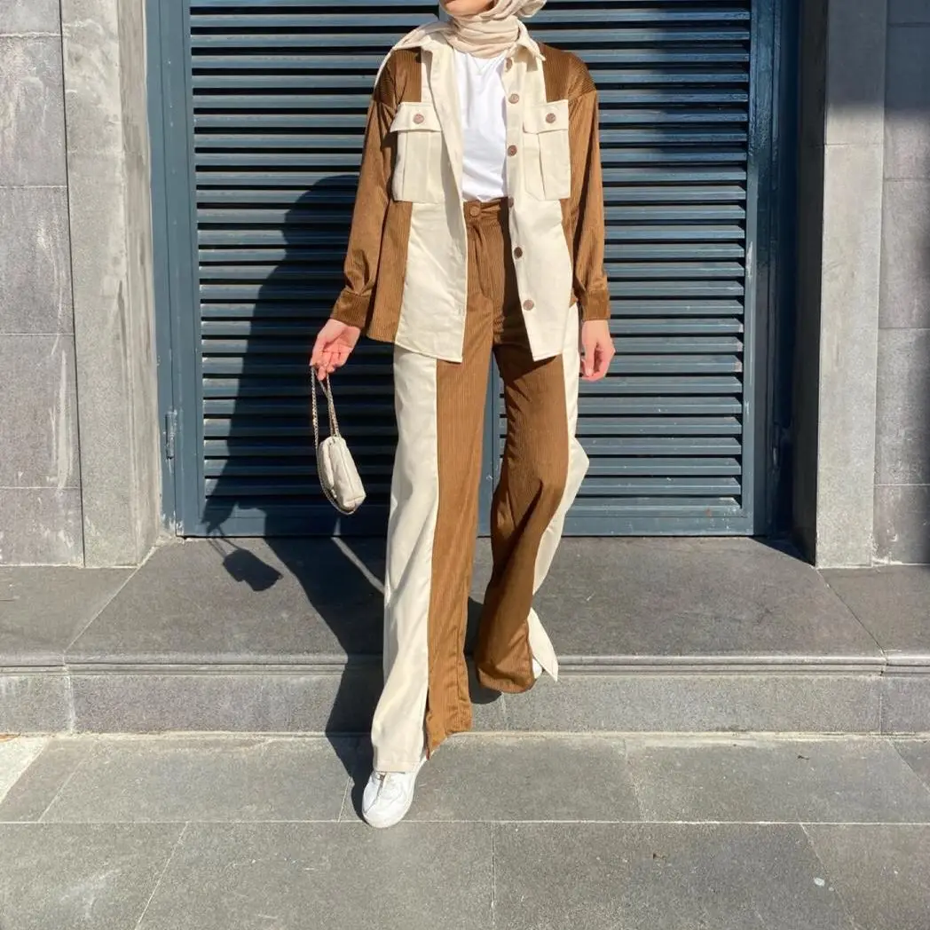 

Special Design Velvet Suit Women 'S Clothing New Season Brown Beige Fashion Casual Autumn Winter Seasonal