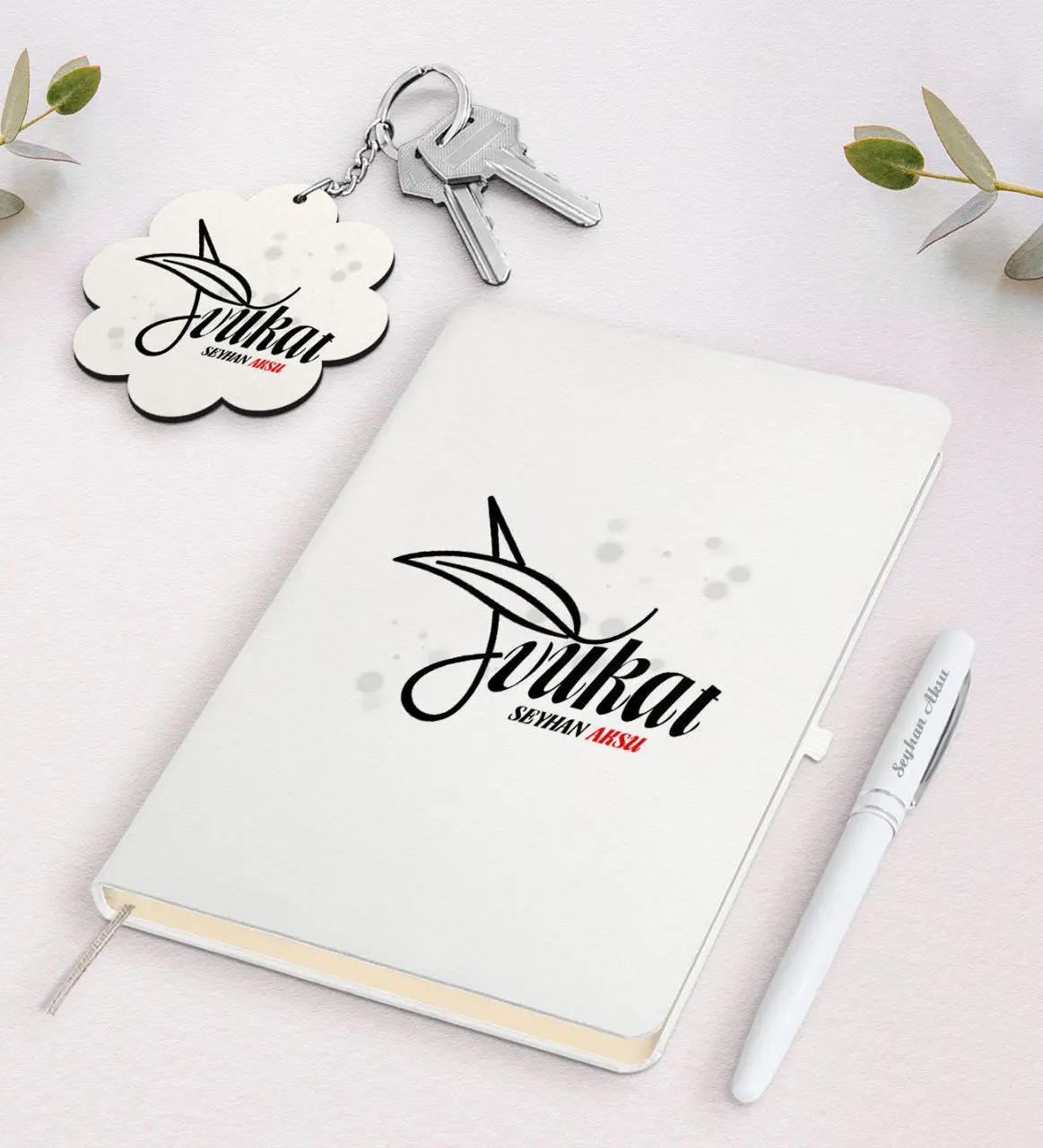 

Personalized Lawyer White Notebook Pen and Keychain Gift Seti-9 Reliable Quality Gift Casual Design Moment Special Day