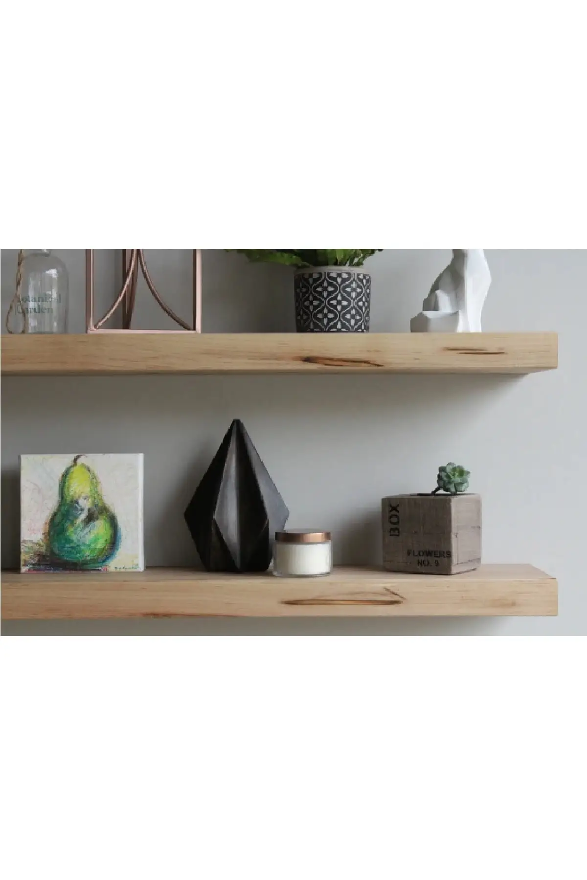 Настенные угловые полки для ванной комнаты из натурального дерева 50 см