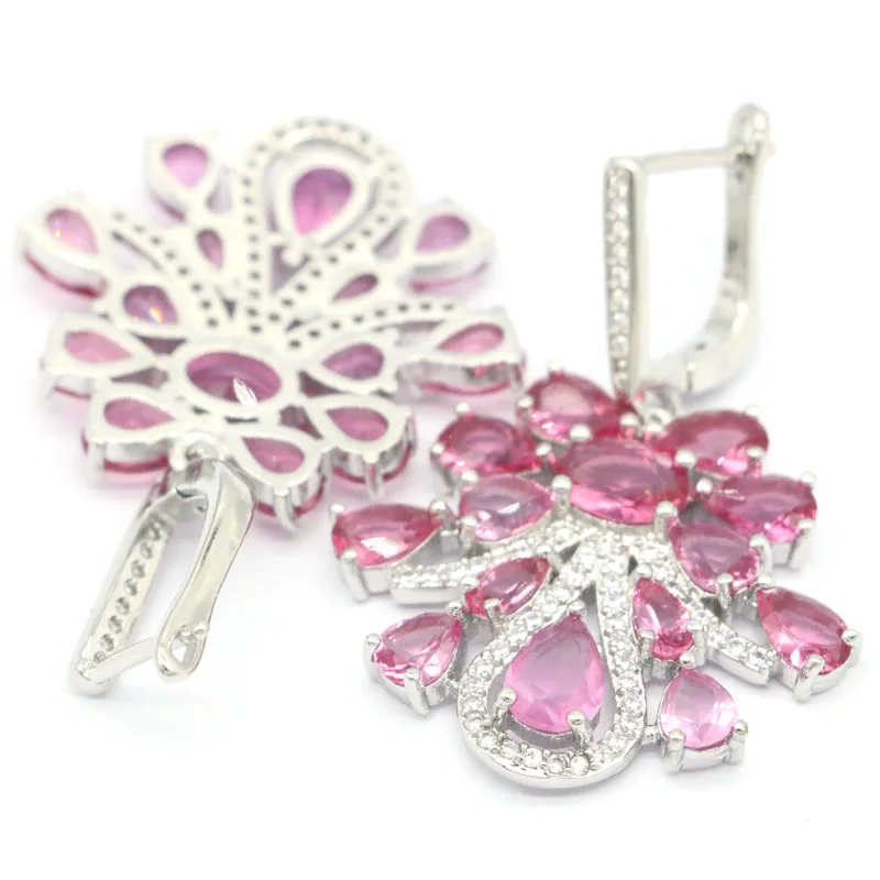 40x28 мм удивительные большой набор украшений создан розовый турмалин Яркий Циркон