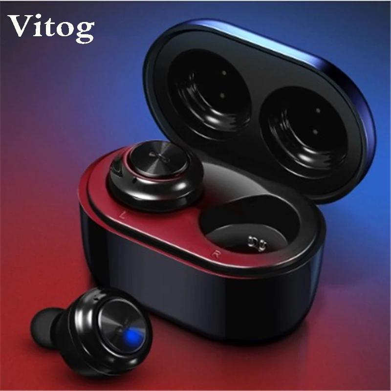 

VITOG F6 Bluetooth-наушники; Беспроводные наушники Bluetooth 5,0; Спортивная водонепроницаемая гарнитура; Стереонаушники с зарядным устройством PK F9