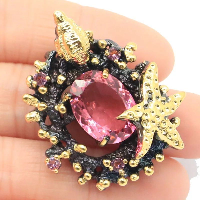 39x32 мм подвеской в виде морской звезды для Для женщин создан Аквамарин кунцит