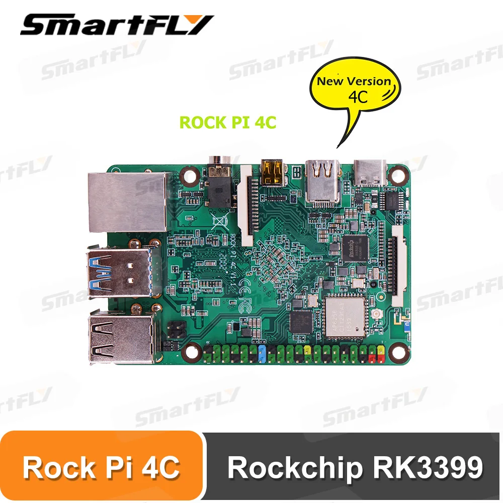 Компьютер ROCK PI 4C Rockchip RK3399 4 Гб LPDDR4 Mali T860MP4 SBC/одноплатный компьютер совместимый с
