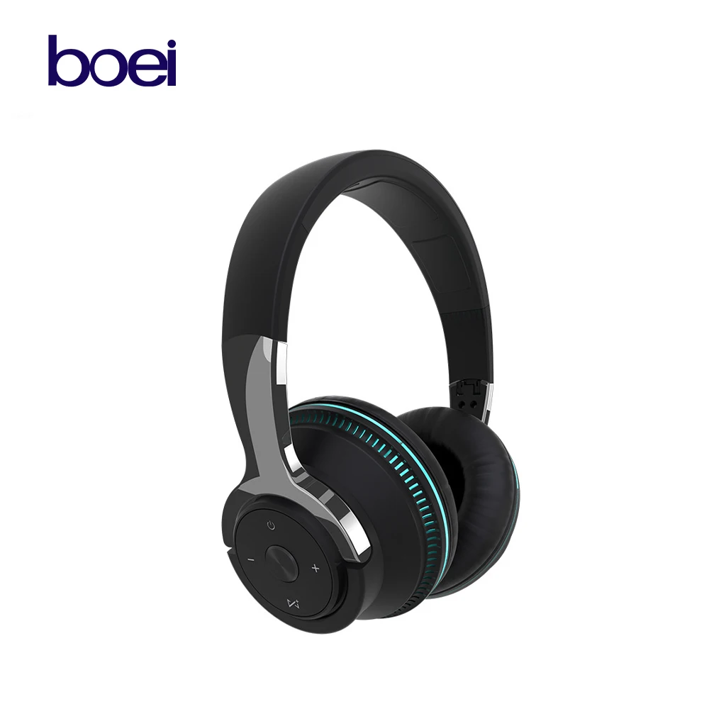 

Boei Foldable Stretchable Design TWS Earbuds Colorful Lights 24-Hour Playtime FM Headsets Wireless Bluetooth On Ear Headphones