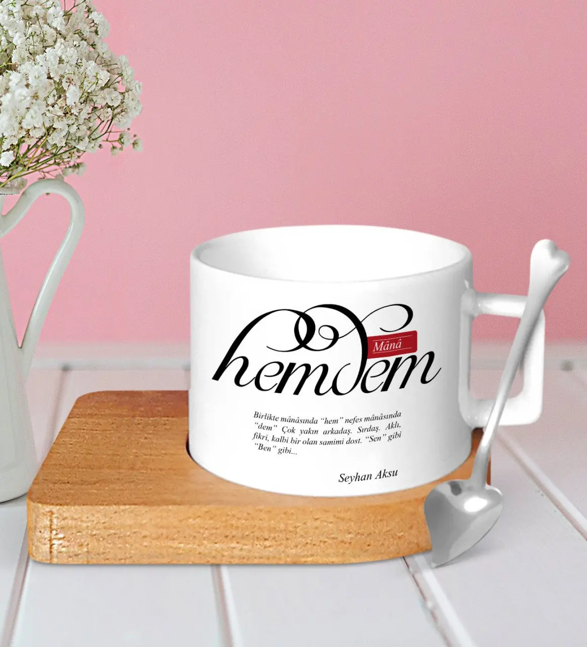 

Персонализированные Mânâ Hemdem древесины Altlıklı Керамика Fincan-1